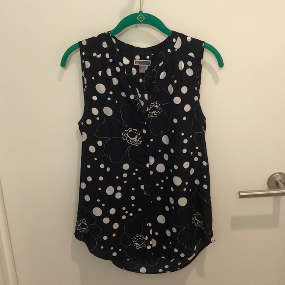 Chelsea 28 Blouse Tank, Size S, Navy/White - Picture 1 of 4
